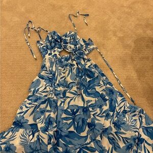 Blue Floral Maxi Dress